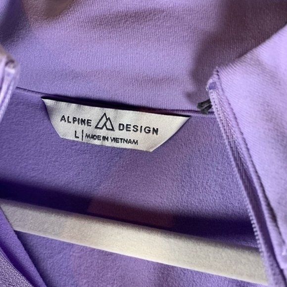 Alpine Design Top Womens Large Purple Polyester Stretch Zip Field Knit 7212 - Picture 2 of 9